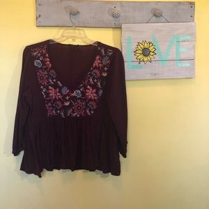 70s style floral crop shirt